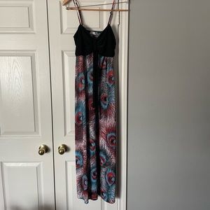 Peacock-Print Sun Dress